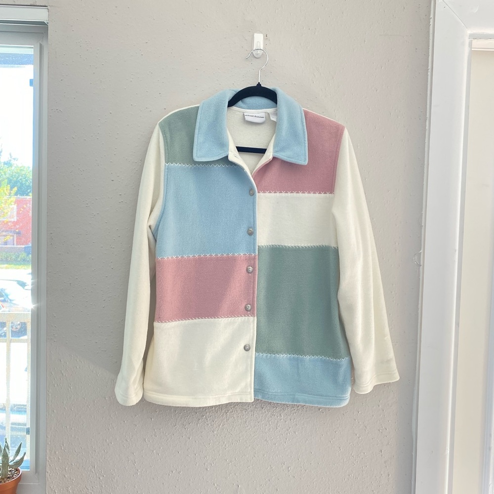 Vintage Color Block Fleece Jacket